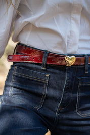 Cinturón Corazón oro, rojo richato