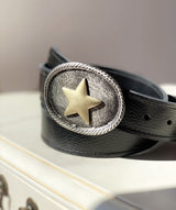 Cinturón Estrella, cuero negro