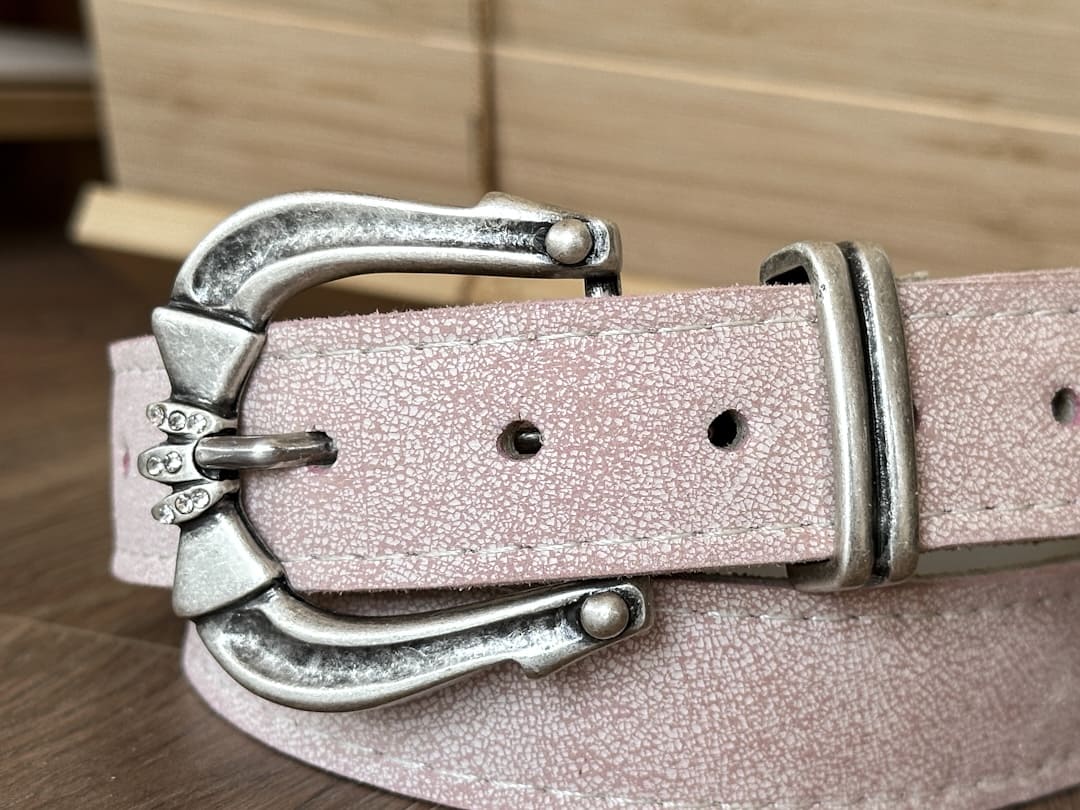 Cinturón Lazo, cuero rosado palo
