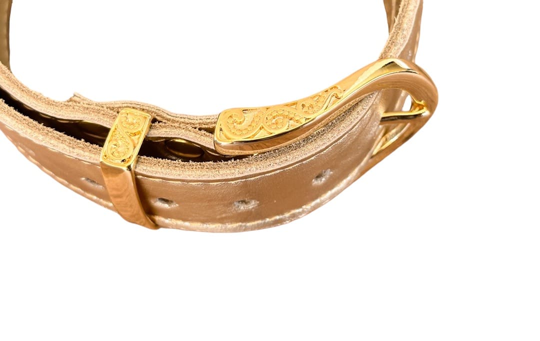 Cinturón Filipa dorado, cuero dorado