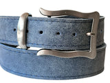 Cinturón Tejano, cuero azul jeans