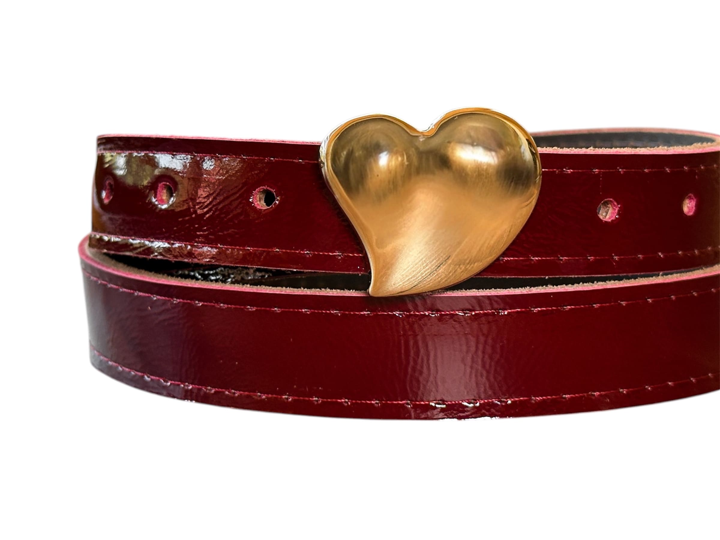 Cinturón Corazón oro, rojo richato
