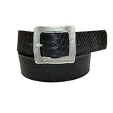 Cinturón Rada, cuero negro anaconda