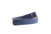 Correa intercambiable cuero azul jeans estampado