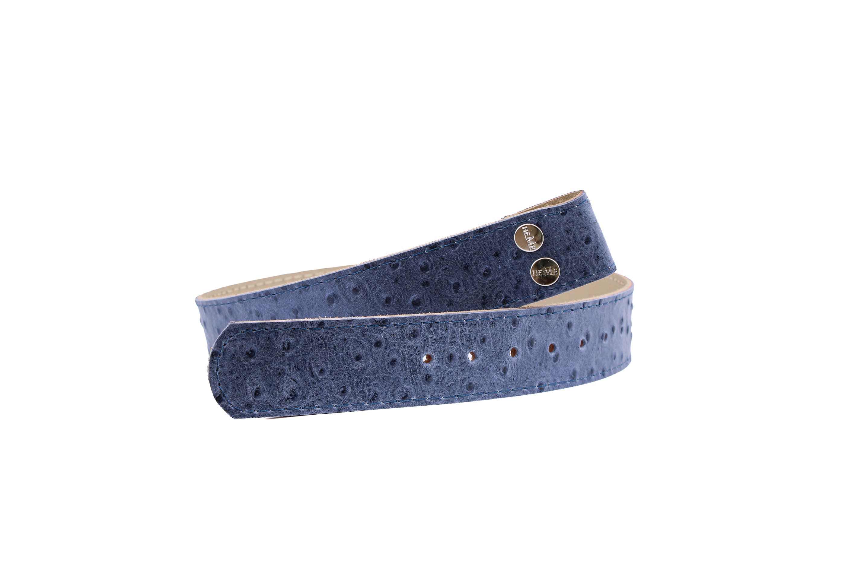 Correa intercambiable cuero azul jeans estampado