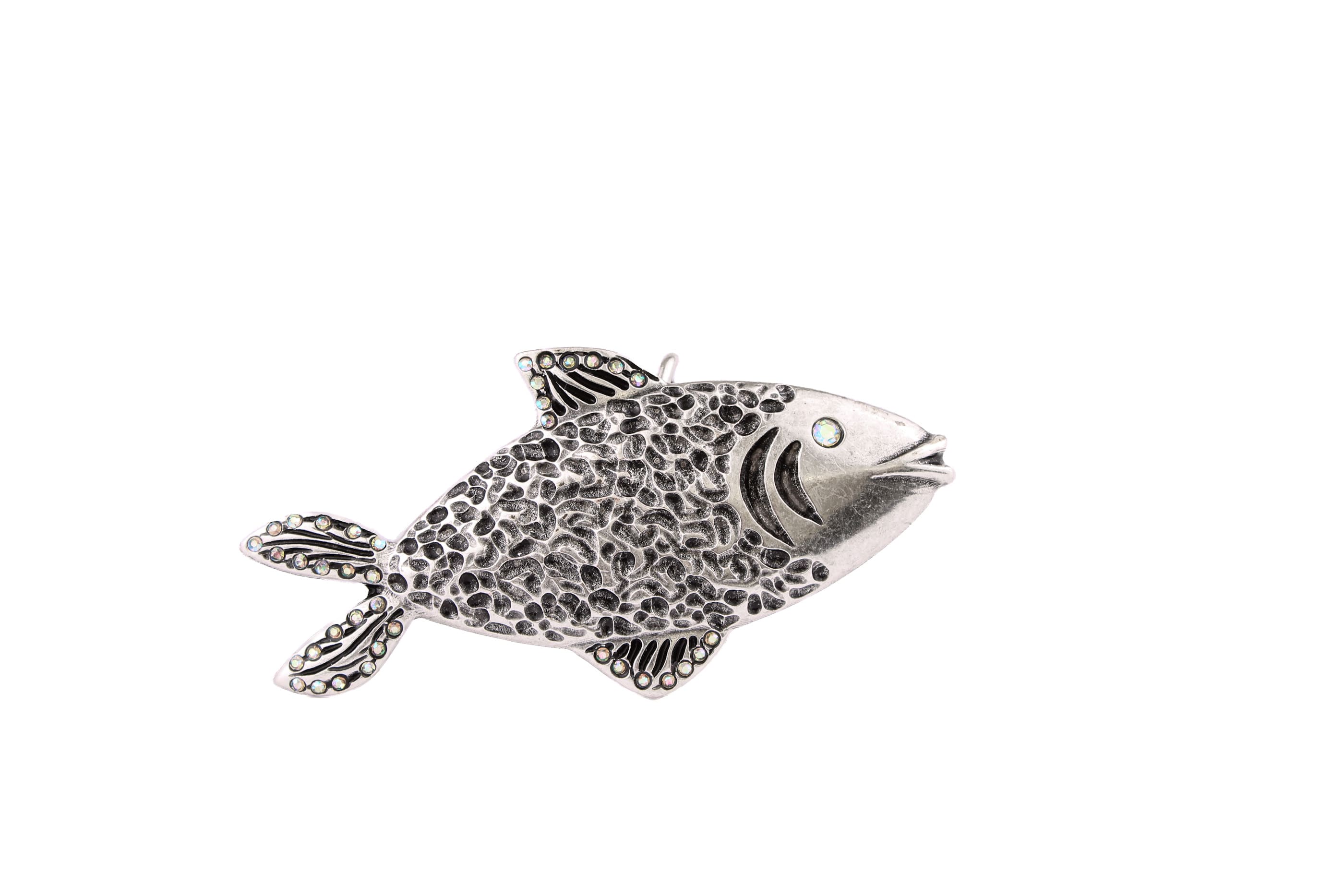 Hebilla Pez Plata - Strass