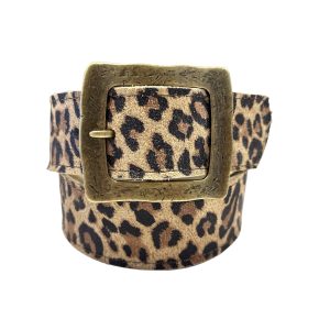 Cinturón Rada bronce, cuero leopardo