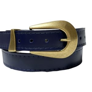 Cinturón Silueta, cuero azul marino