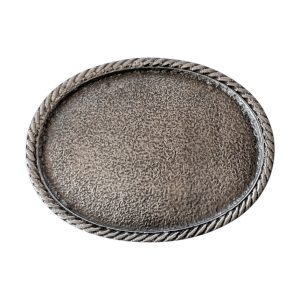 Hebilla Placa Ribete Plata