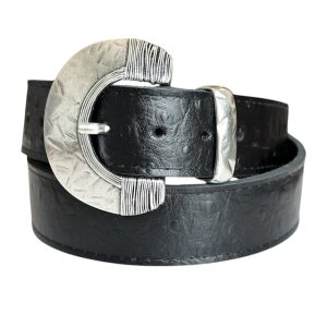 Cinturón barroco, cuero negro